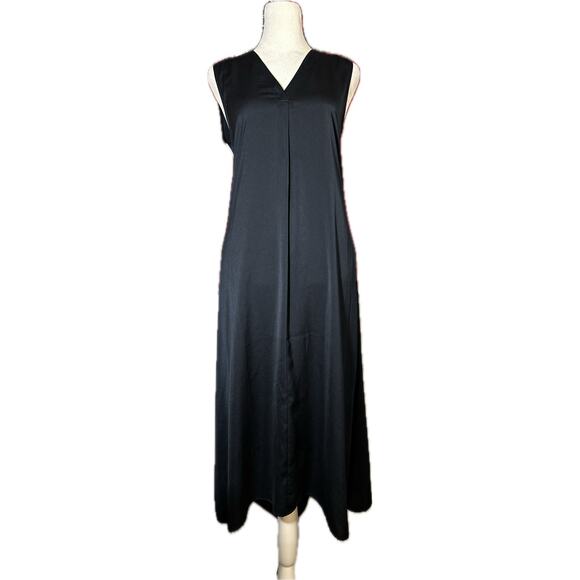 Vince V-Neck Maxi Slip Dress Midnight Blue Size XS  light Minimalist Elegant - Picture 1 of 8